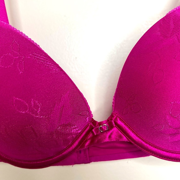 Lily of France Hot Pink Push Up Bra, 34B - Picture 3 of 8